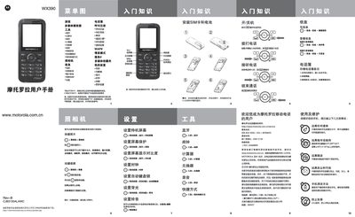 Motorola WX390 Mobile Phone User Manual - cover page