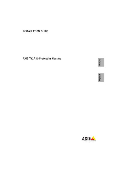 Axis T92A10 Protective Housing Installation Guide - cover page