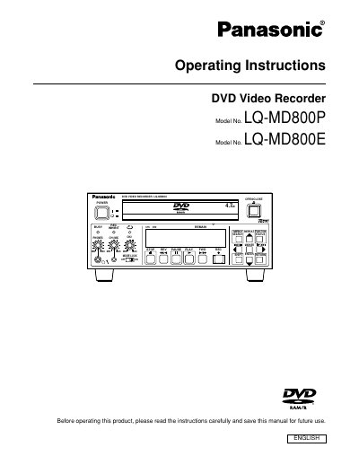Panasonic LQ-MD800P/LQ-MD800E Manual - cover page