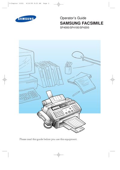 Samsung SF4000/SF4100/SF4200 Fax Operator’s Guide - cover page