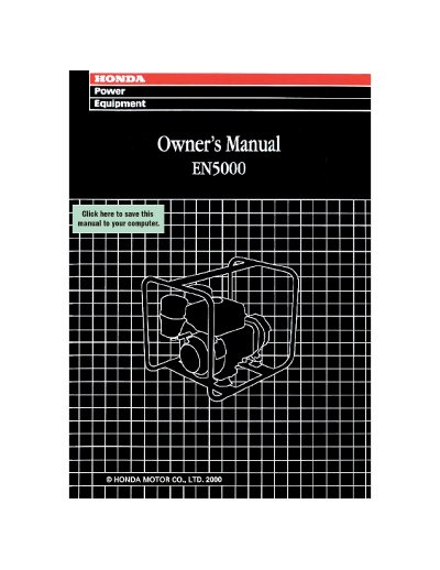Honda EN5000 Generator Owner's Manual