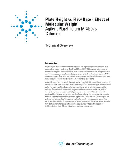 Agilent PLgel 10 um MIXED-B Columns Technical Overview - cover page