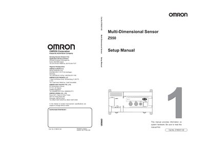 Omron Z550 Multi-Dimensional Sensor Setup Manual - cover page