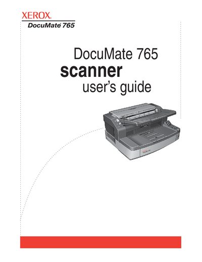 Xerox DocuMate 765 Scanner User Guide - cover page