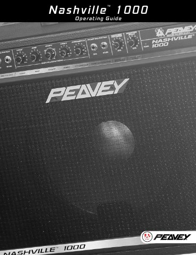 Peavey Nashville 1000 User Manual - cover page