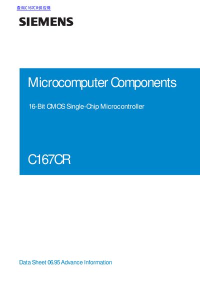 Siemens C167CR Microcontroller Data Sheet