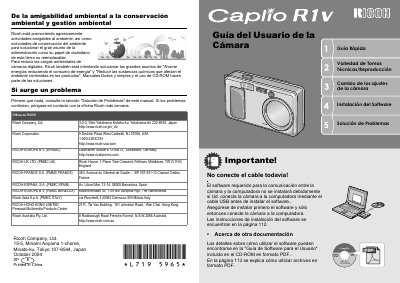 Ricoh Caplio R1V Digital Camera User Guide - cover page