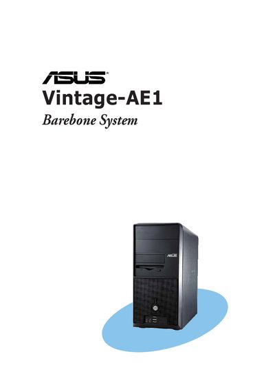 ASUS Vintage-AE1 Barebone System User Manual - cover page