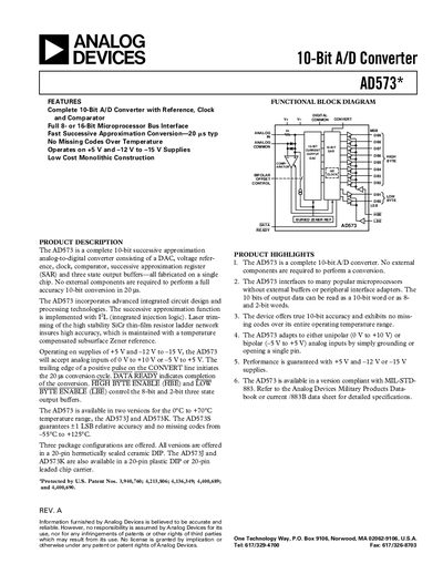 Analog Devices AD573 Handbook - cover page