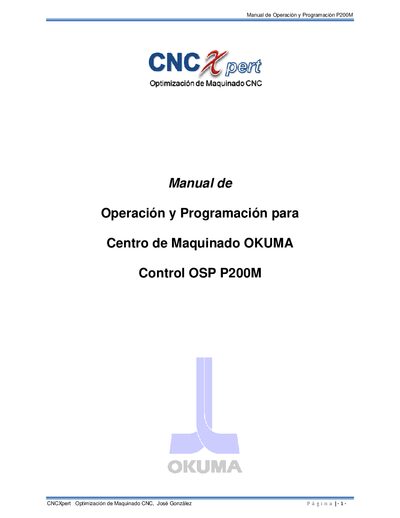 Okuma P200M Control System User Manual - cover page