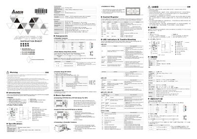 Delta DVPDT02-H2 DeviceNet Communication Module User Manual - cover page