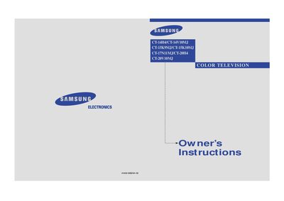 Samsung CT-14H4/CT-14V10MJ/CT-15K9MJ/CT-15K10MJ/CT-17N11MJ/CT-20H4/CT-20V10MJ Color Television User Manual - cover page