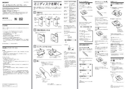 Sony MZ-E35 MiniDisc Player User Manual - cover page