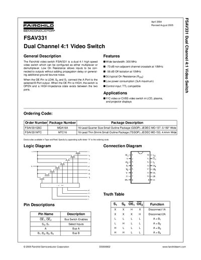 FAIRCHILD SEMICONDUCTOR DS500802 Manual - cover page