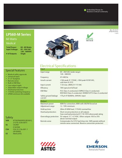 Emerson LPS60-M Series User Manual - cover page