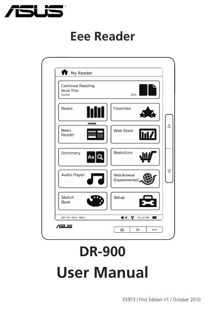 ASUS DR-900 Eee Reader User Manual - cover page