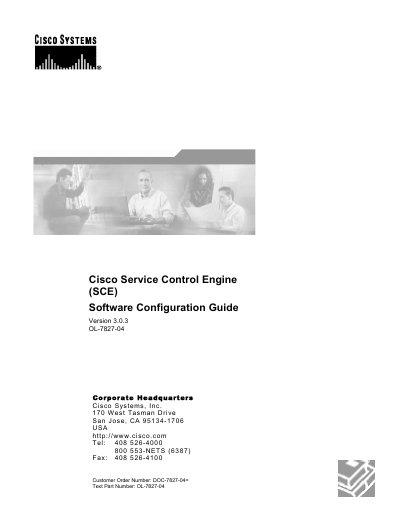 Cisco SCE Software Configuration Guide Version 3.0.3 - cover page