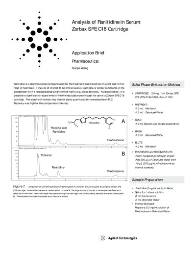 Agilent Zorbax SPE C18 Cartridge Application Brief - cover page