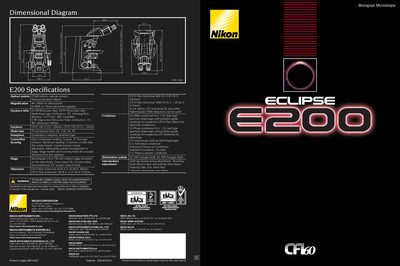 Nikon E200 Microscope Product Leaflet - cover page