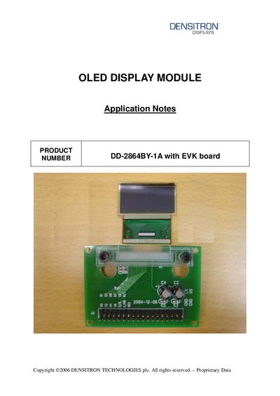 Densitron DD-2864BY-1A OLED Display Module Application Notes