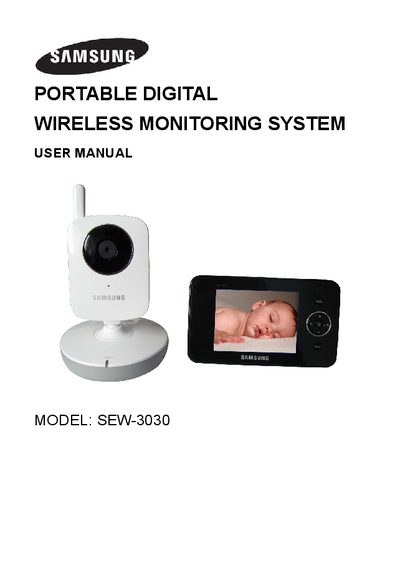 Samsung SEW-3030 Portable Digital Wireless Monitoring System User Manual - cover page