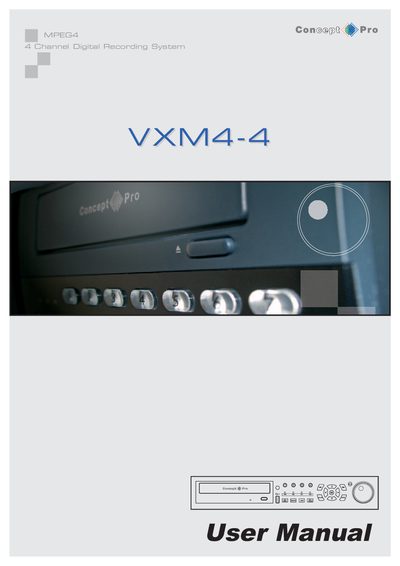 Concept VXM4 User Manual - cover page