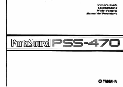 Yamaha PSS-470 PortaSound Owner's Manual - cover page