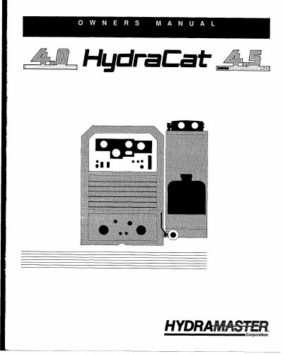HydraMaster HydraCat Owner's Manual - cover page