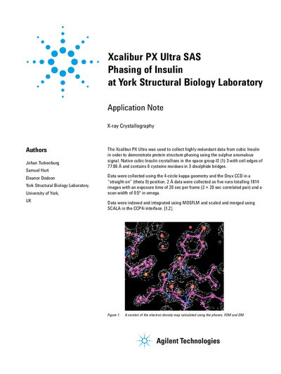 Agilent Xcalibur PX Ultra SAS Application Note: Phasing of Insulin - cover page