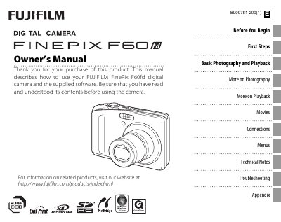 FUJIF60fd DIGITAL CAMERA owner's manual - cover page
