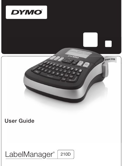 DYMO LabelManager 210D User Guide - cover page