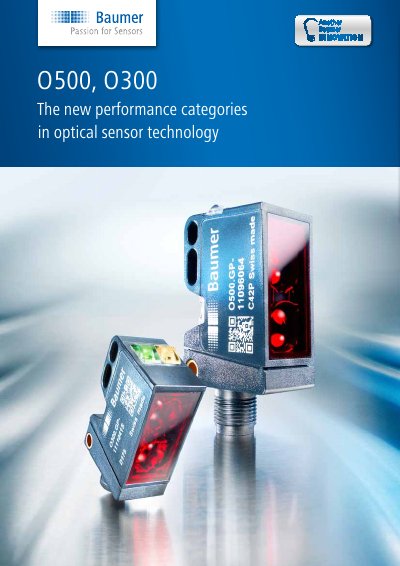 Baumer O300 and O500 Optical Sensors Product Overview - cover page