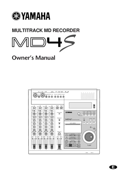 Yamaha MD4S Multitrack MD Recorder Owner's Manual - cover page