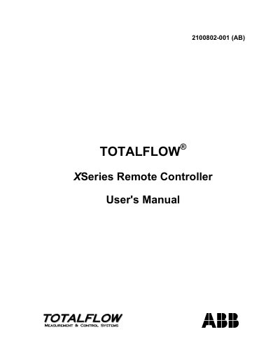 ABB XRC6490/6790/6890/6990 Remote Controller User Manual - cover page