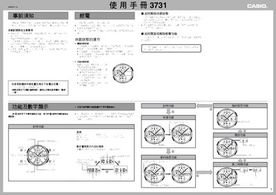 Casio 3731 Watch User Manual - cover page