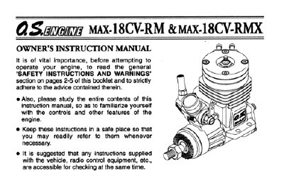 OS ENGINE MAX-18CV-RM MAX-18CV-RMX Manual