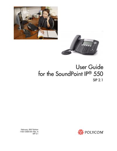 Polycom SoundPoint IP 550 User Guide - cover page