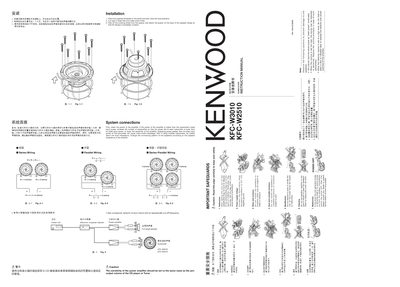 Kenwood KFC-W3010 / KFC-W2510 Subwoofer User Manual - cover page