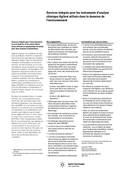 Agilent Mass Spectrometers Integrated Services Manual - cover page