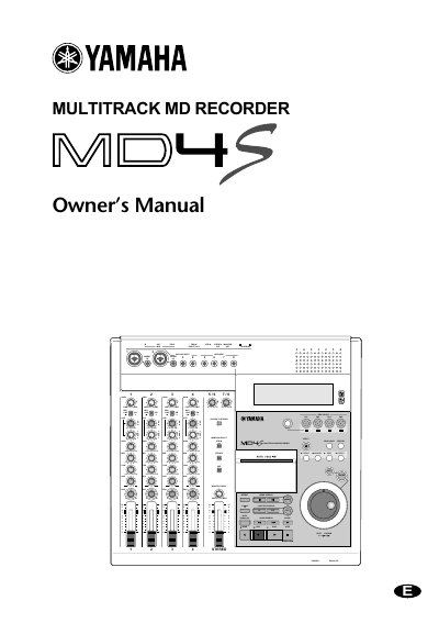 Yamaha MD4S Multitrack MD Recorder Owner's Manual