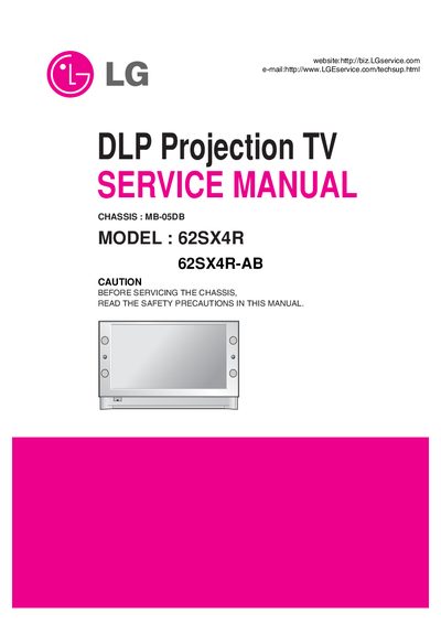 LG 62SX4R DLP Projection TV Service Manual - cover page