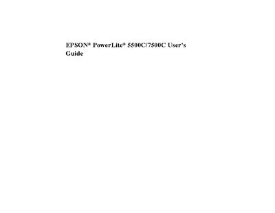 Epson PowerLite 5500C/7500C User Manual
