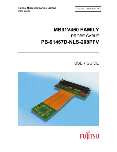 Fujitsu PB-91467D-NLS-208PFV Probe Cable User Guide for MB91V460 Family
