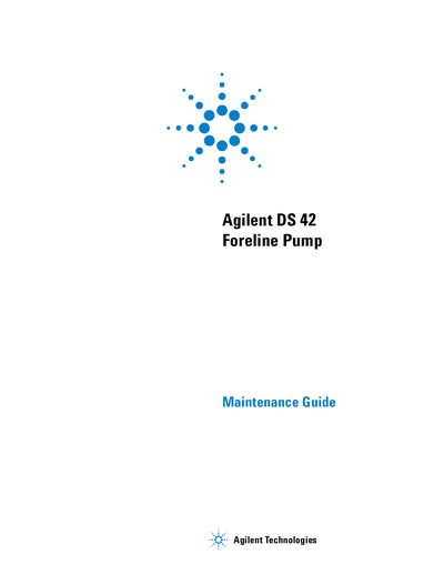 Agilent Technologies DS 42 Foreline Pump Maintenance Guide - cover page