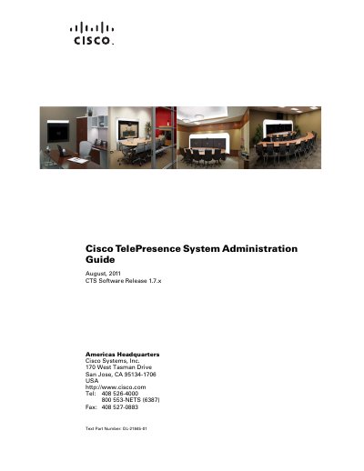 Cisco CTS 500 32” TelePresence System Administration Guide - cover page