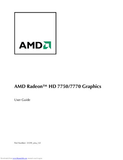 AMD Radeon HD 7750/7770 Graphics User Guide - cover page
