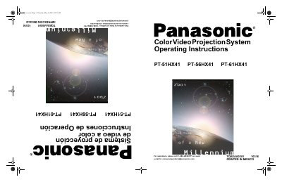 Panasonic PT-51HX41/PT-56HX41/PT-61HX41 Manual - cover page