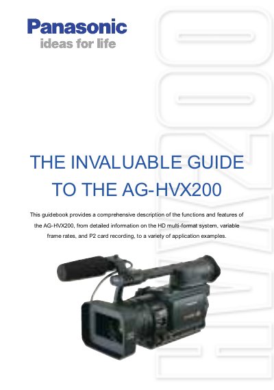 Panasonic AG-HVX200 Camcorder User Manual - cover page