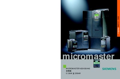 Siemens Micromaster 420/430/440 User Manual - cover page