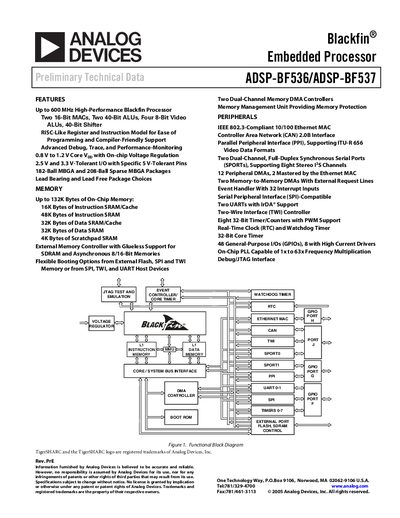 Analog Devices ADSP-BF536/ADSP-BF537 Datasheet